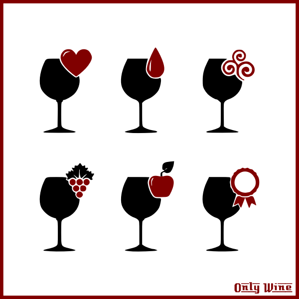 SVG Six wine glasses