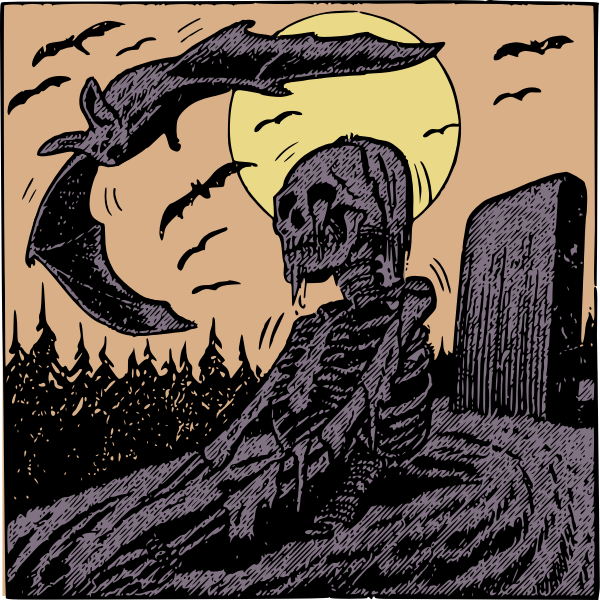 SVG Skeleton and grave