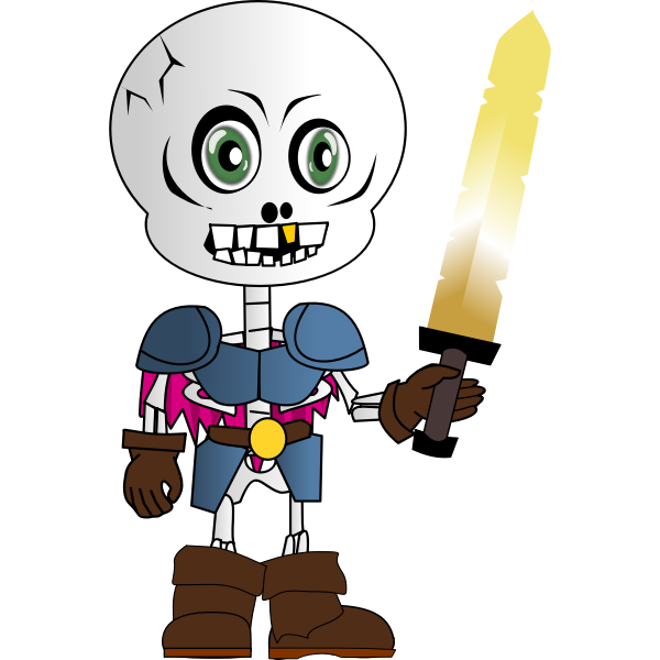 SVG Skeleton Chibi Vector Image
