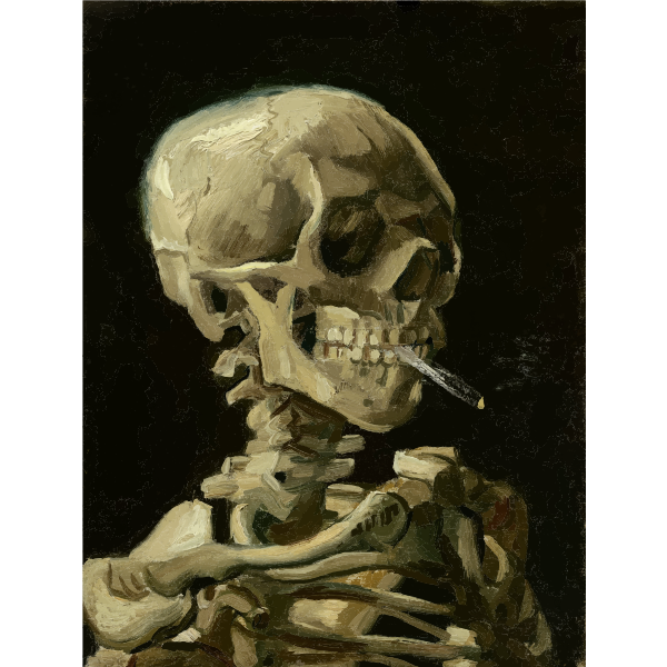 SVG Skeleton With Burning Cigarette Vincent Van Gogh
