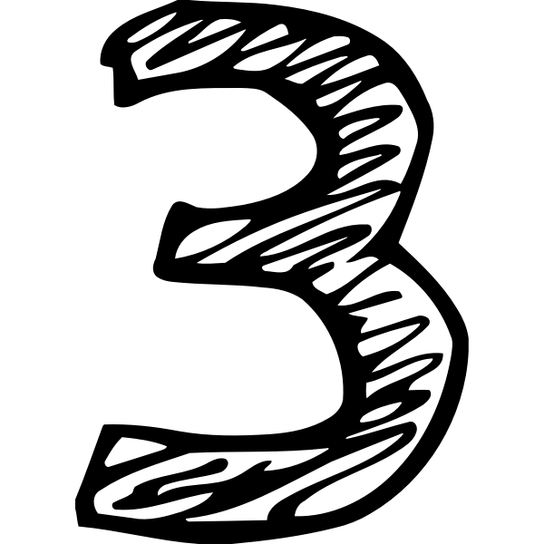 SVG Sketched numeral 3