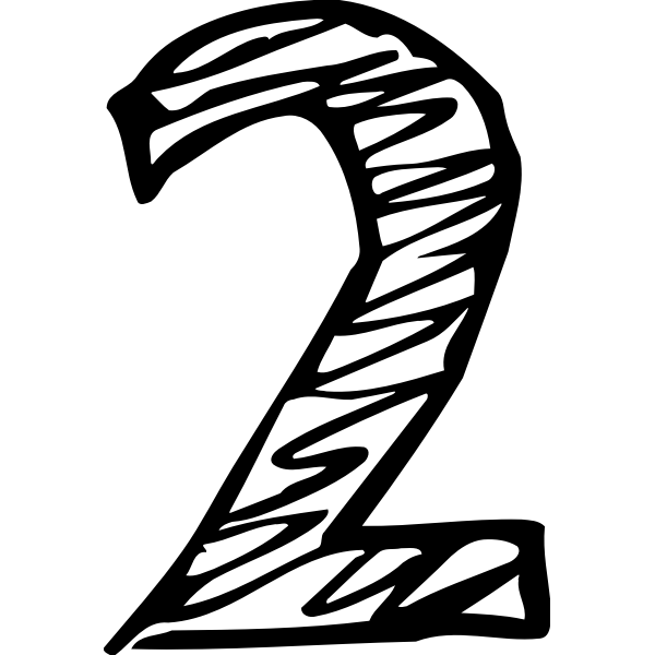 SVG Sketched numeral two
