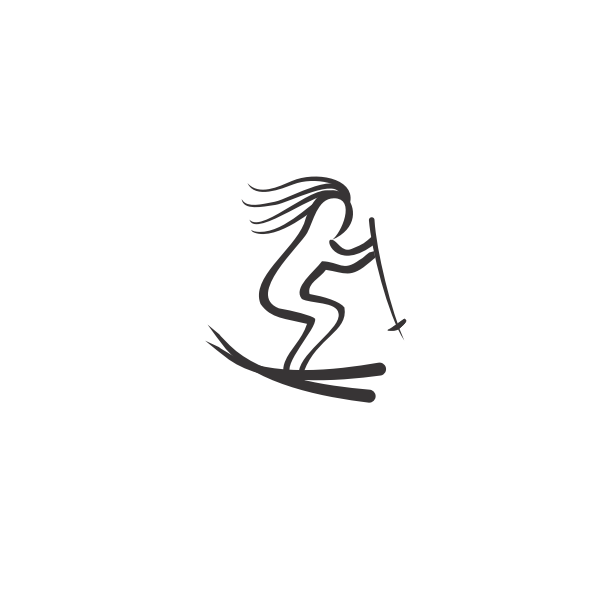 SVG Skiing girl sketch