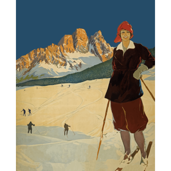SVG Skiing scene