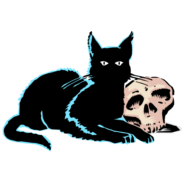 SVG Skull and black cat