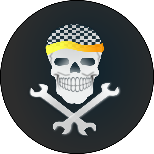 SVG Skull and cross wrenches vector drawing