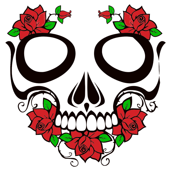 SVG Skull and roses