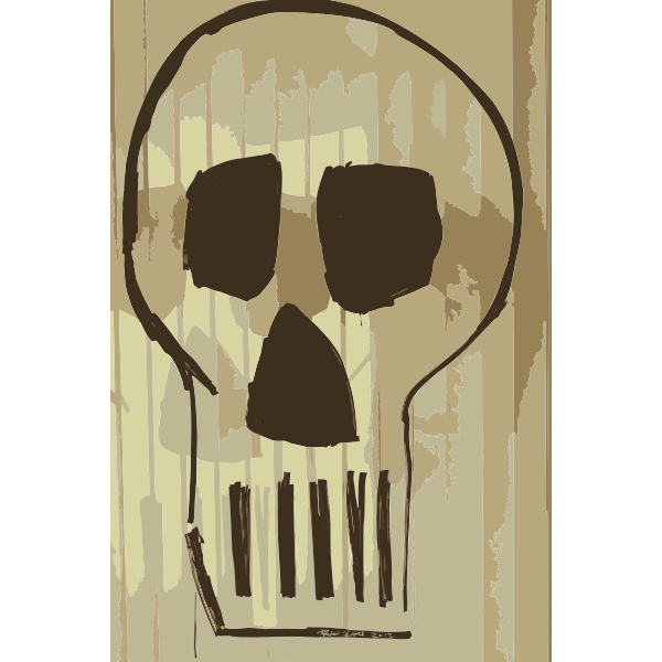 SVG Skull Drawing with Montana Markers on Glass