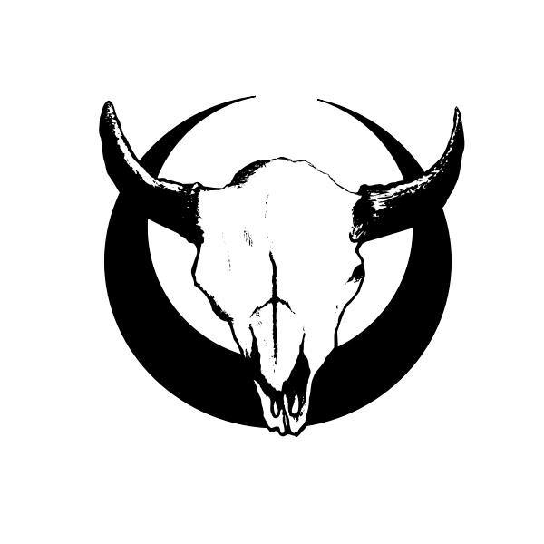 SVG Skull of bull on circle motif vector image