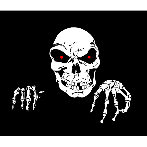 SVG Skull with red eyes