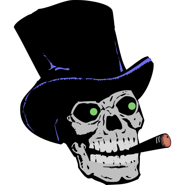 SVG skull with top hat and cigar