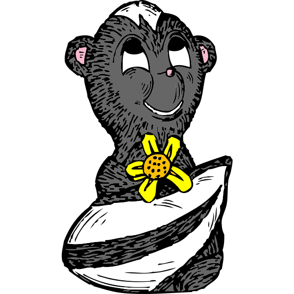 SVG Skunk with a flower vector