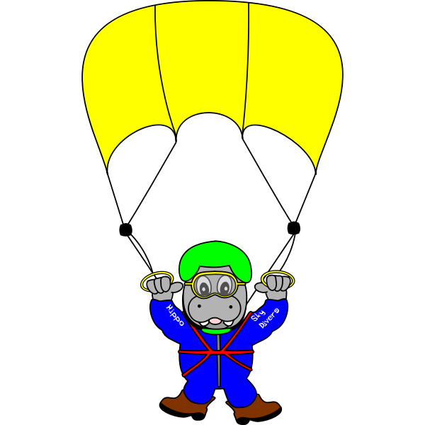 SVG Skydiver hippo vector image