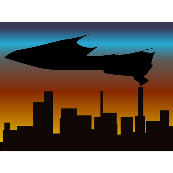 SVG skyline with black smoke