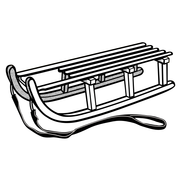 SVG Sled line art vector illustration