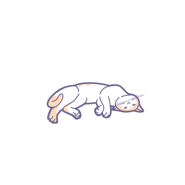 SVG Sleeping white cat