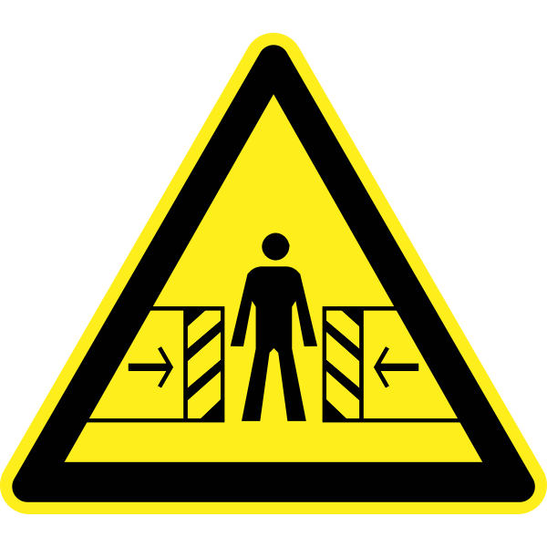 SVG Sliding door hazard warning sign vector image