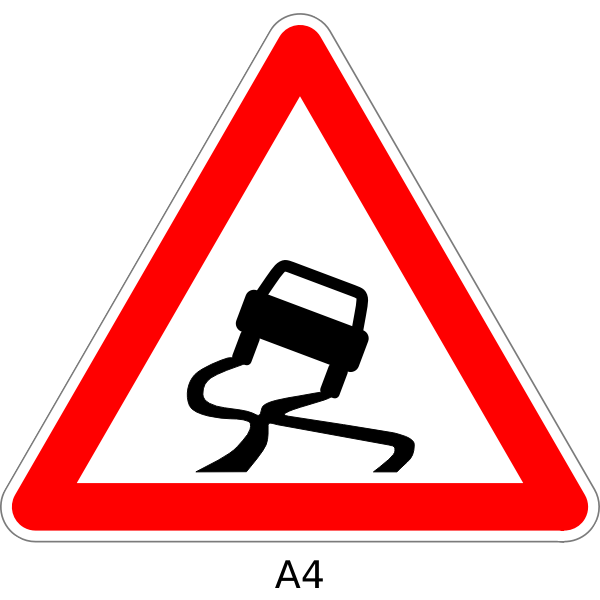 SVG Slippery road sign