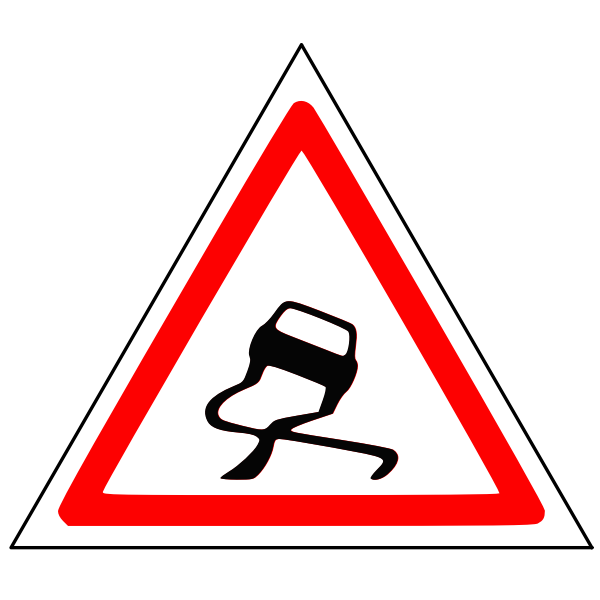 SVG Slippery road traffic sign vector image