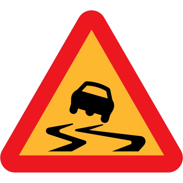 SVG Slippery road traffic symbol vector image