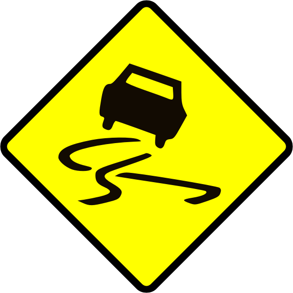 SVG Slippery when wet caution sign vector image