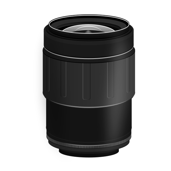 SVG SLR camera lens 28-80mm vector image