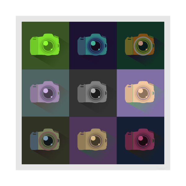 SVG SLR digital camera icons vector graphics
