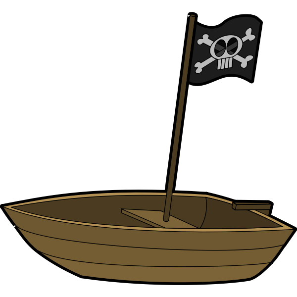 SVG Small pirate boat with a flag vector graphics