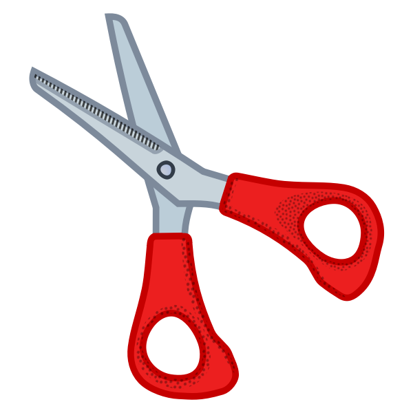 SVG Small red scissors line art vector illustration