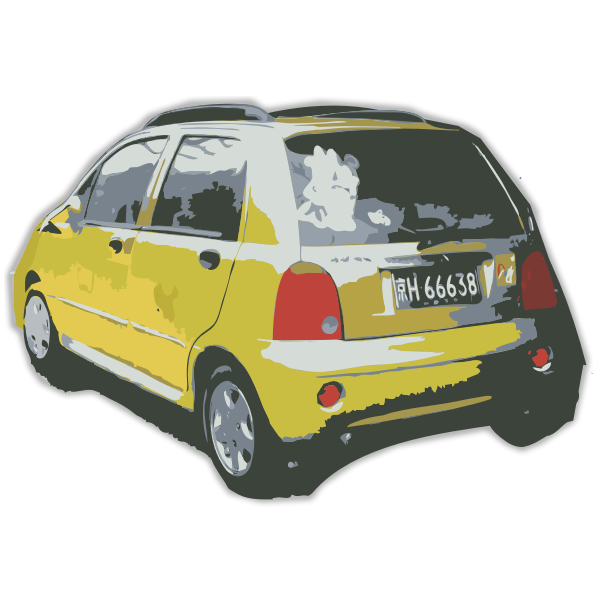 SVG Small Yellow Chinese Car