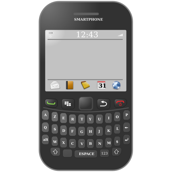 SVG Smartphone with azerty keyboard vector graphics