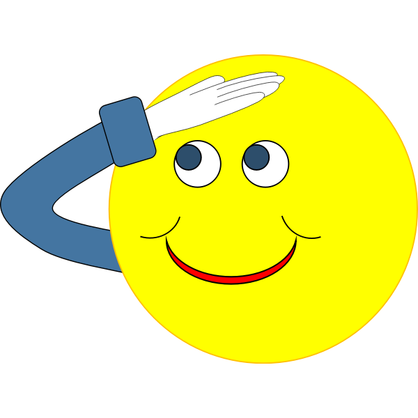 SVG Smiley with a blue sleeve and cuff saluting