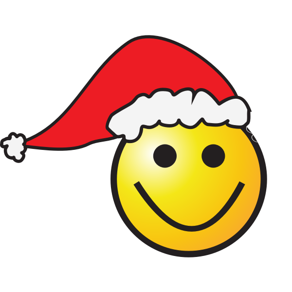 SVG Smiley with elf hat vector