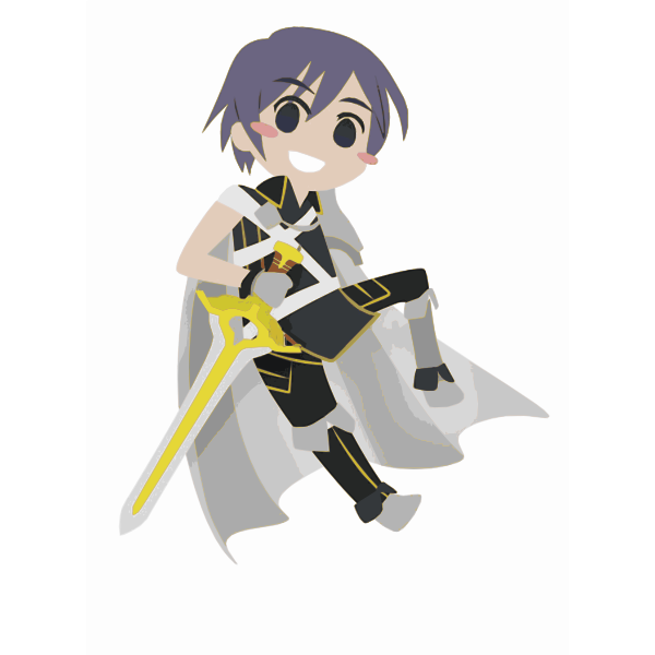 SVG Smiling boy with sword