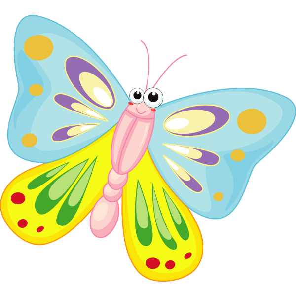 SVG Smiling cartoon butterfly vector illustration