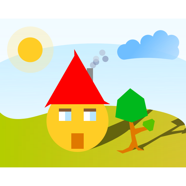 SVG Smiling cartoon house