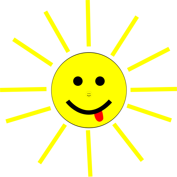 SVG Smiling cartoon Sun vector clip art