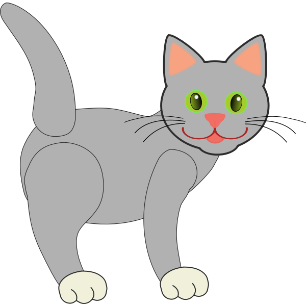SVG Smiling cat vector drawing