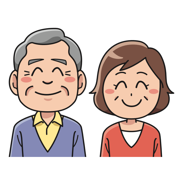 SVG Smiling elderly couple