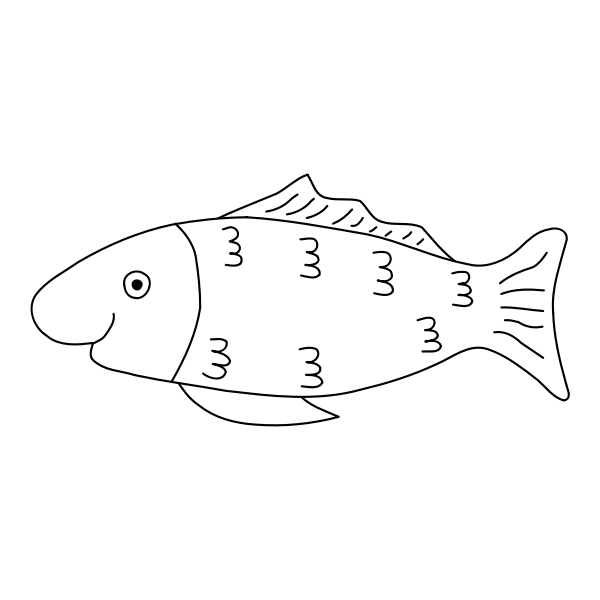 SVG Smiling fish sketch