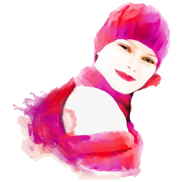 SVG Smiling girl portrait