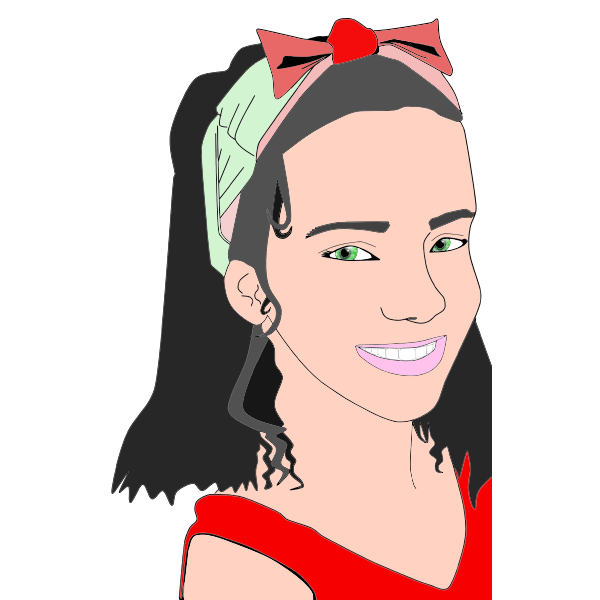 SVG Smiling girl portrait image