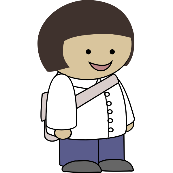 SVG Smiling girl with backpack