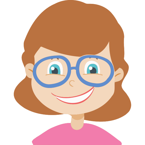 SVG Smiling girl with eyeglassses