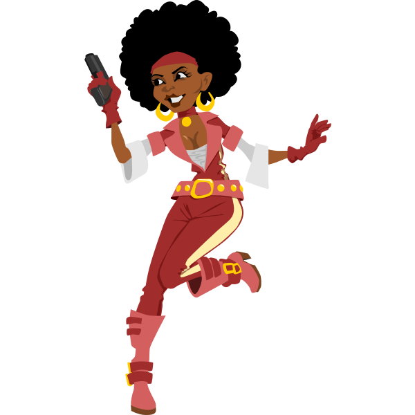 SVG Smiling girl with gun vector image