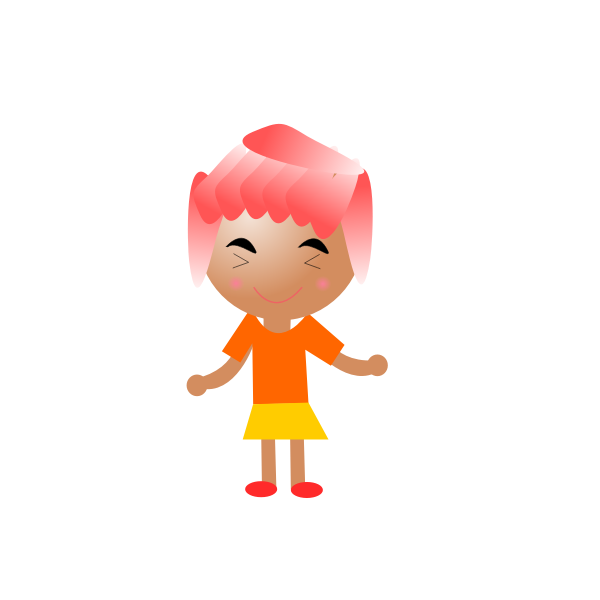 SVG Smiling girl with pink hair