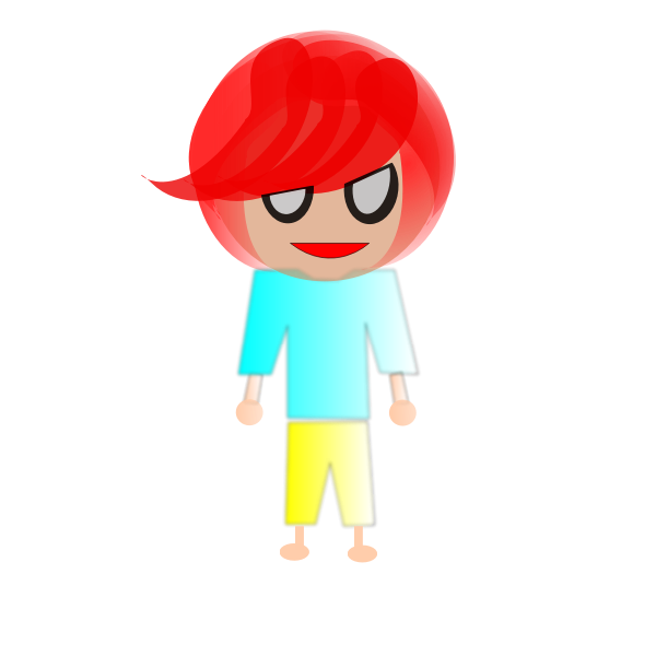 SVG Smiling girl with red hair