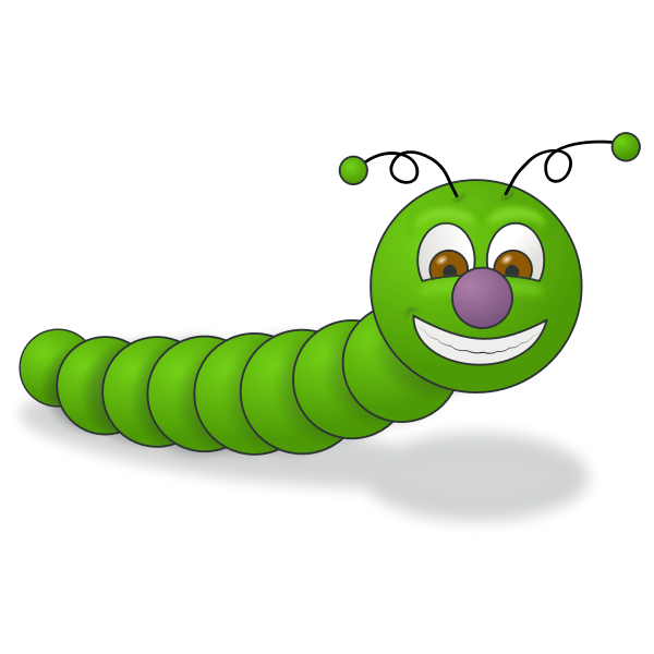 SVG Smiling green worm vector image