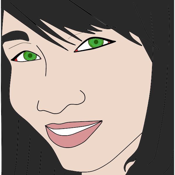 SVG Smiling lady portrait
