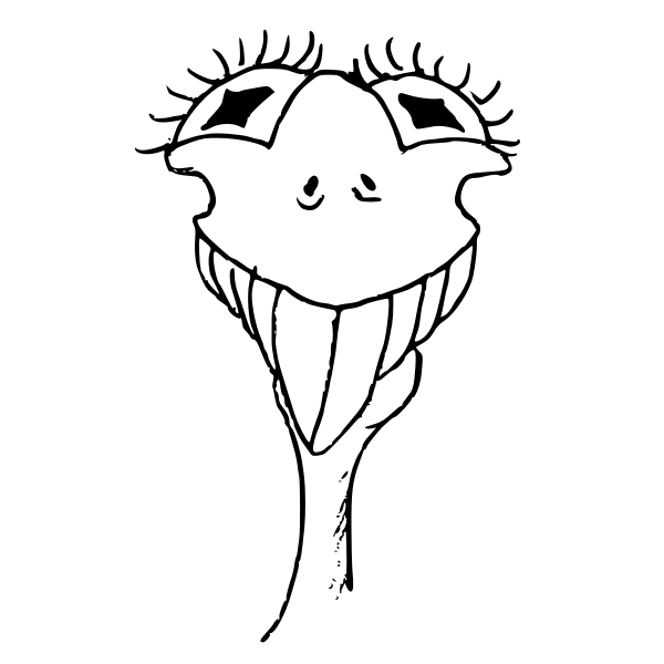 SVG Smiling ostrich